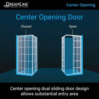 DreamLine French Corner 34-12 in. x 34-12 in. x 72 in. Framed Corner Sliding Shower Enclosure in Satin Black SHEN-8134340-89