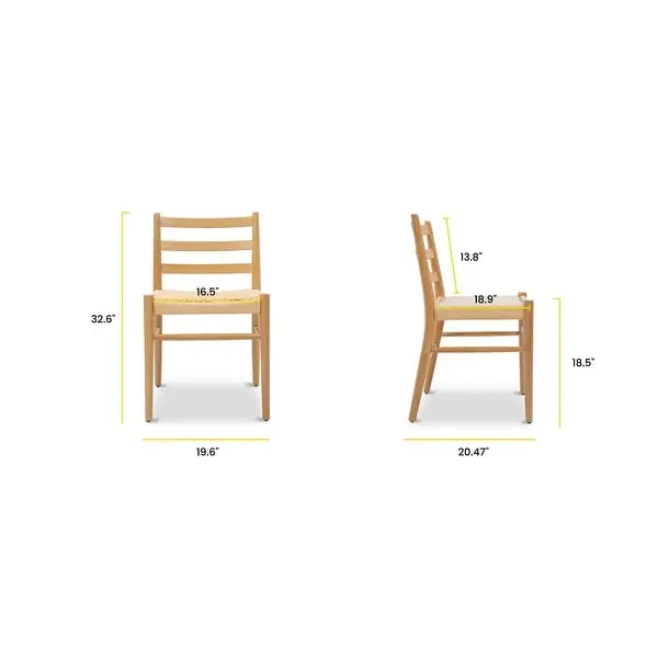 Poly and Bark Ray Dining Chair 2.0 (Set of 2) - Solid Wood Frame