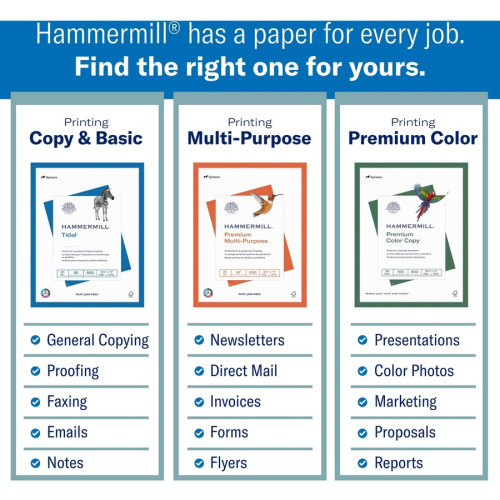 Hammermill Tidal 8.5x11 Copy and Multipurpose Paper - White - Recycled (162008PL)