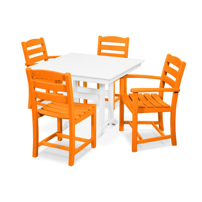 Polywood La Casa Café 5-Piece Farmhouse Dining Set with Trestle Legs PWS436-1