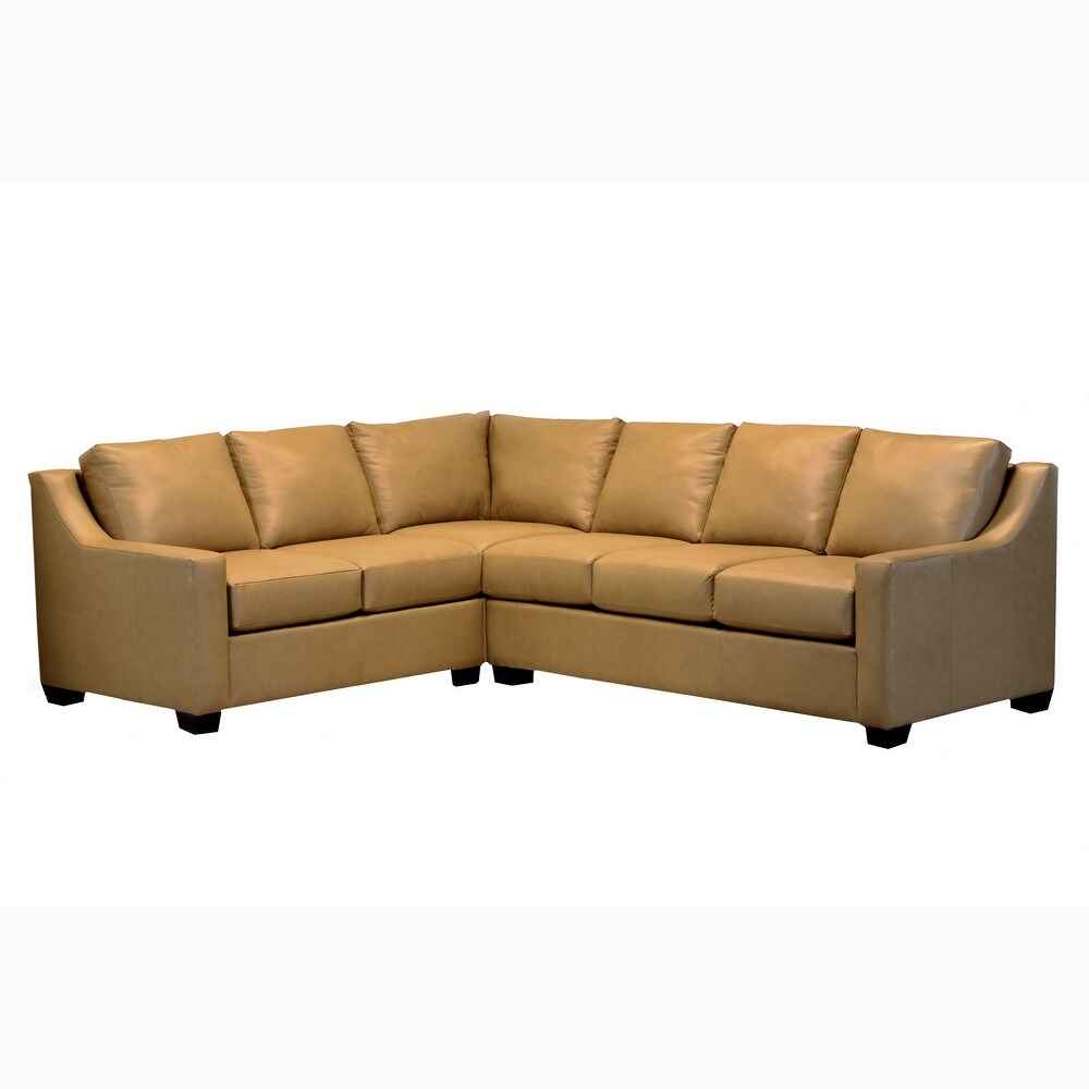 Rother Beige Top Grain Leather Sectional