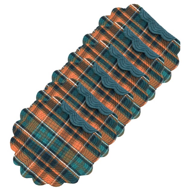 C amp f Home Troy Plaid Round Thanksgiving Placemat Set Of 6