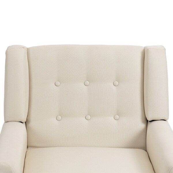 Modern Cotton Linen Upholstered Armchair Tufted Accent Chair