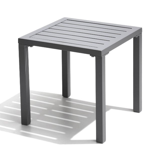 Outdoor Aluminum Square Side Table Gray Crestlive Products