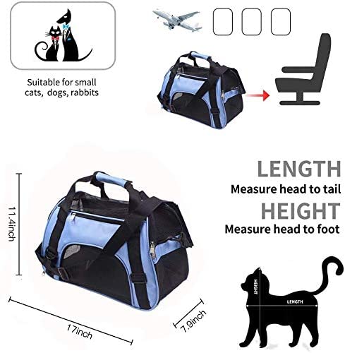 Dog Carrier and Cat Carrier， Pet Carrier Bag， Airline Approved Duffle Bags， Pet Travel Portable Bag Home for Little Dogs， Cats and Puppies， Small Animals andnbsp;Sizeandnbsp;17