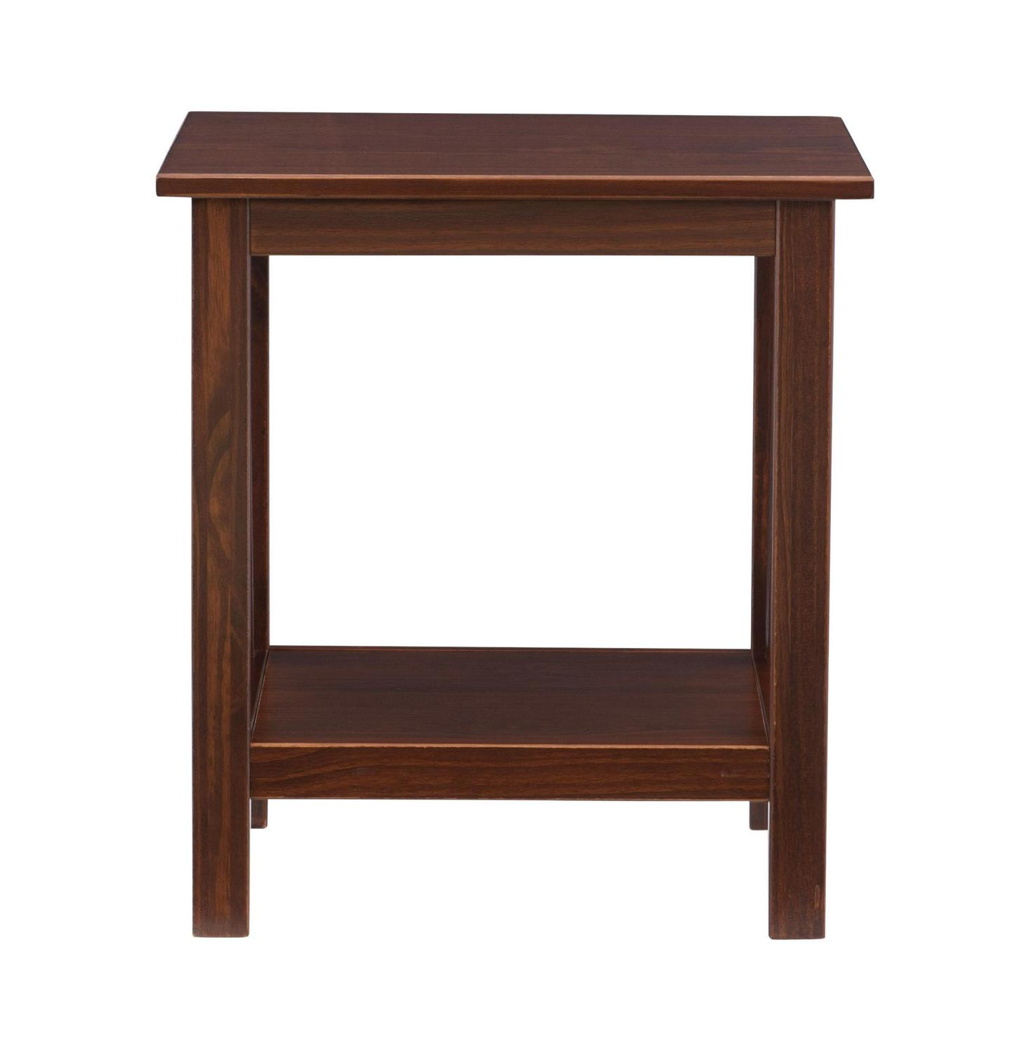 Linon Titian End Table with Bottom Shelf， 22 inches Tall， Multiple Colors