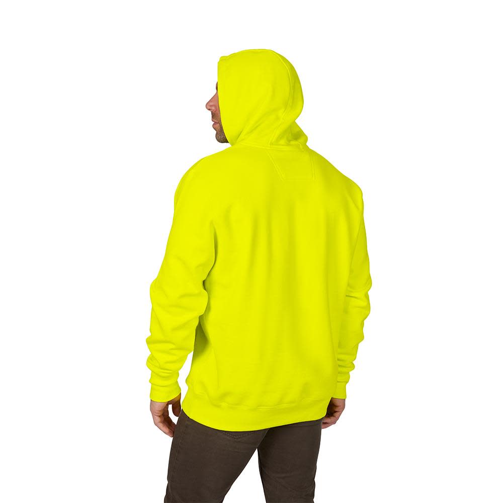 Heavy Duty Hi Vis Yellow Pullover Hoodie ; Small ;