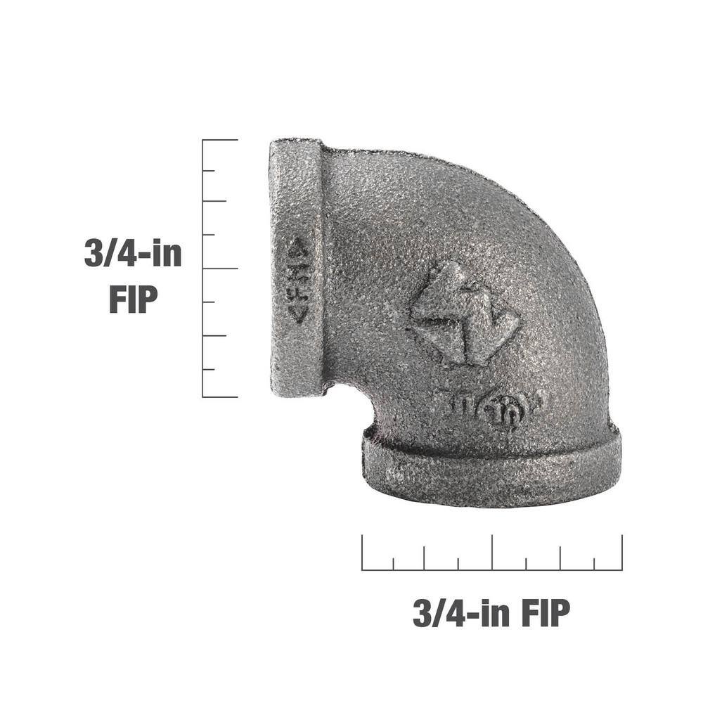 Southland 34 in. Black Malleable Iron 90 Degree FPT x FPT Elbow Fitting 520-004HN