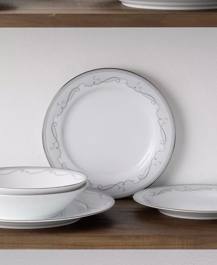 Noritake Satin Flourish 4 Piece Salad Plate Set Service for 4