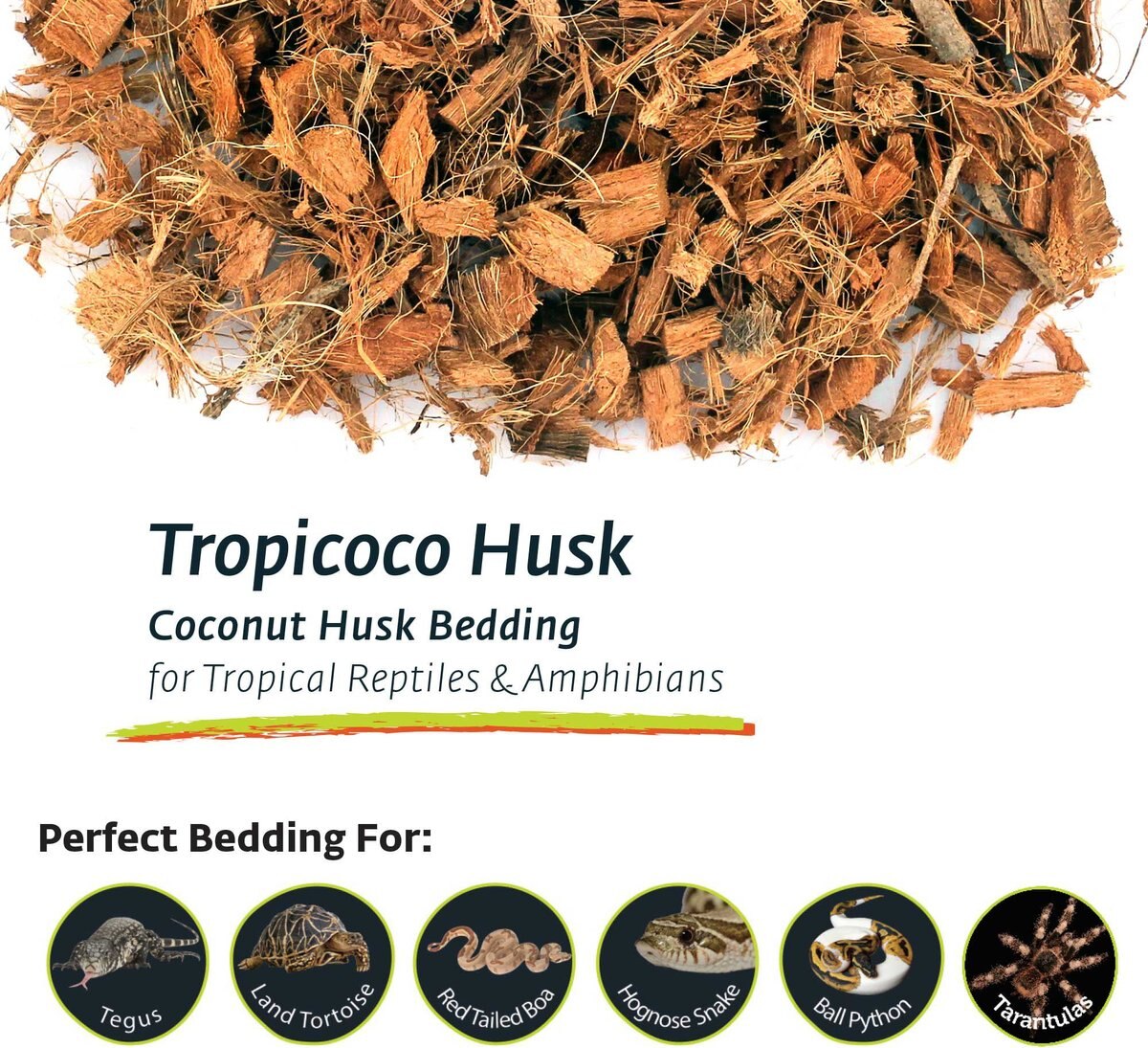 Galapagos Tropicoco Husk Coconut Reptile Bedding， 8-qt bag