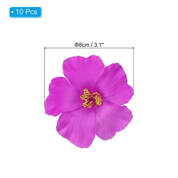 10Pcs Hawaiian Hibiscus Flowers Foam Artificial Flowers Hair Clip