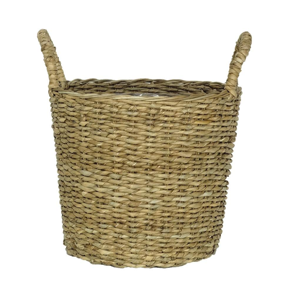 PRIVATE BRAND UNBRANDED 14.5 in. Dia x 16 in. H Straight Sided Twisted Lampakanay Basket BT8906N