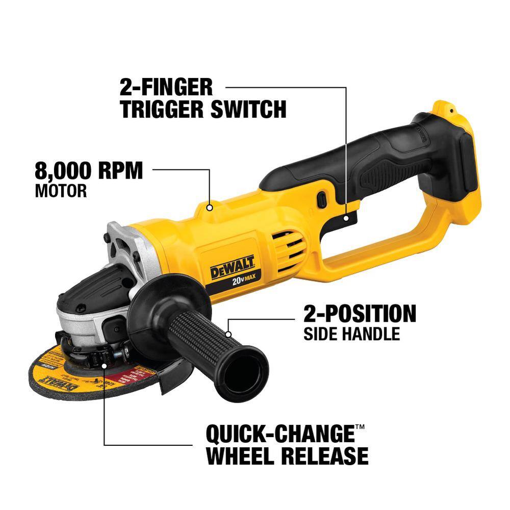 DW 20V MAX XR Cordless Brushless 12 in. DrillDriver 4.5-5 in. Grinder (1) 20V 5.0Ah Battery and Charger DCD791P1W412