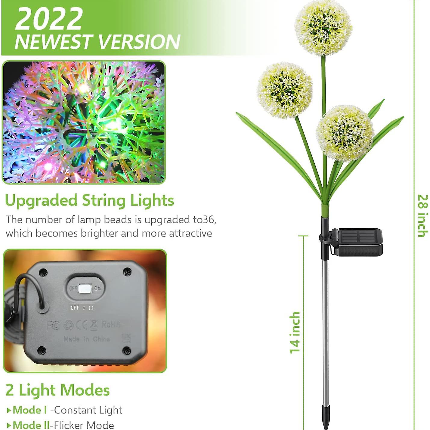 Solar Lights Outdoor Decorative Solar Dandelion Garden Lights