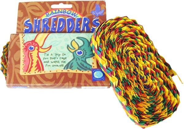 Planet Pleasures Zig Zag Rainbow Shredder Bird Toy， Small