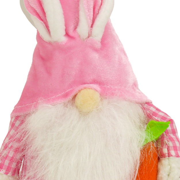 National Tree Company Easter Bunny Gnome Table Decoration Pink Easter Collection 11 Inches