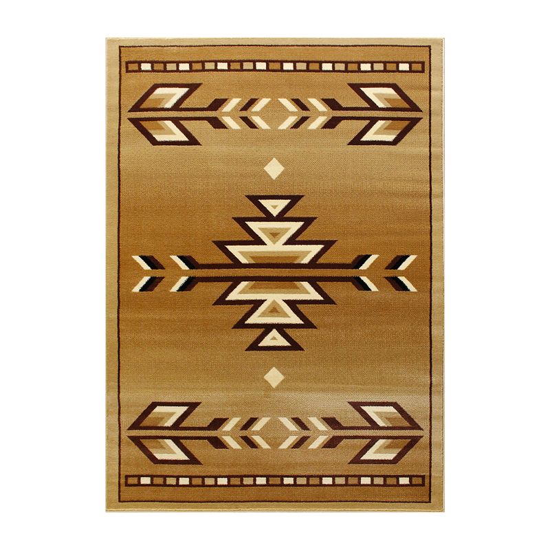 Masada Rugs Masada Rugs Southwest 5'x7' Native American Area Rug in Beige