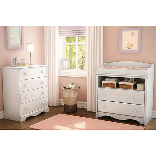 South Shore Angel Traditional 4 Drawers Chest, White