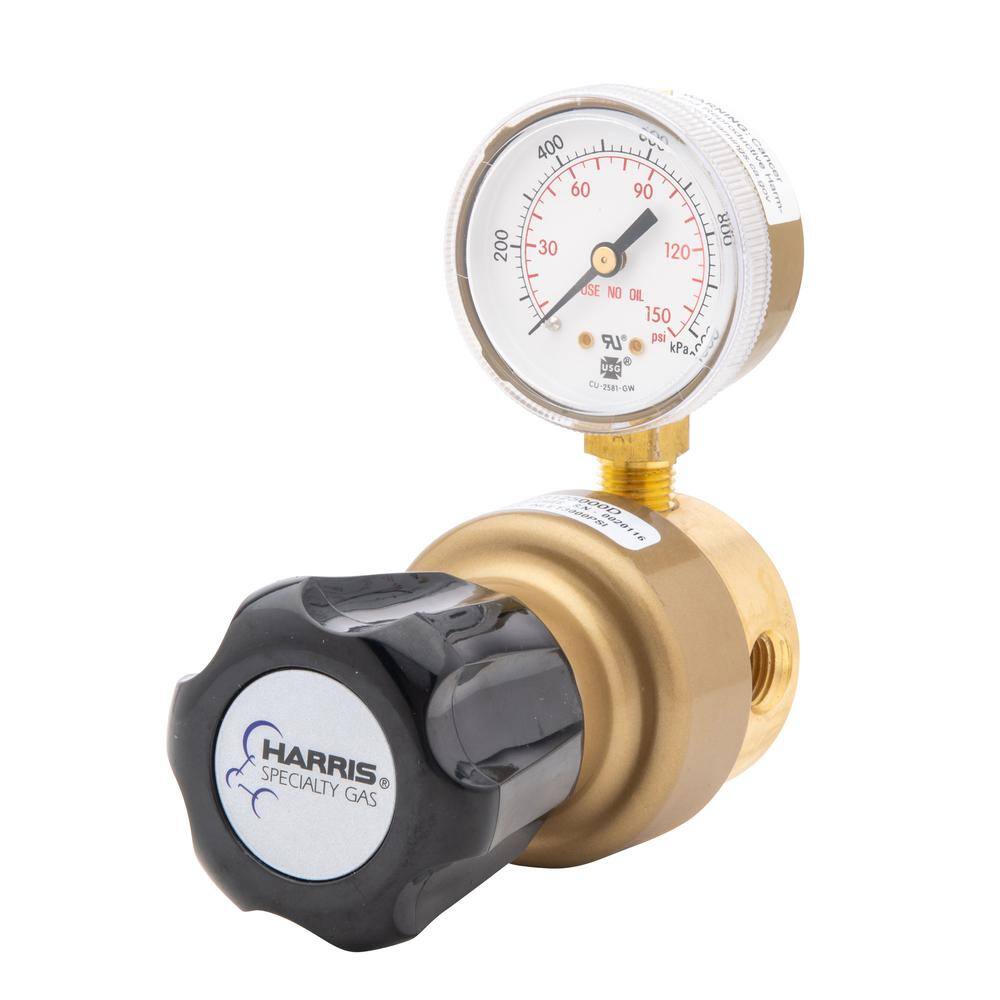 Harris 14 in. Model 403 General Purpose Brass Nitrogen Argon Carbon Dioxide Line Regulator 0-125 PSIG 403125000D