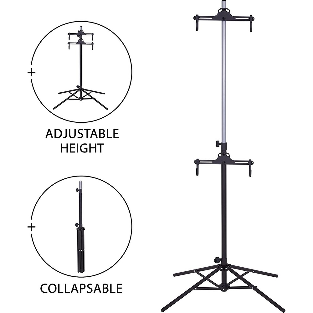 RaxGo Bike Storage Rack  Bicycle Stand for Garage  Adjustable Height  Freestanding  Foldable Design   1 bike