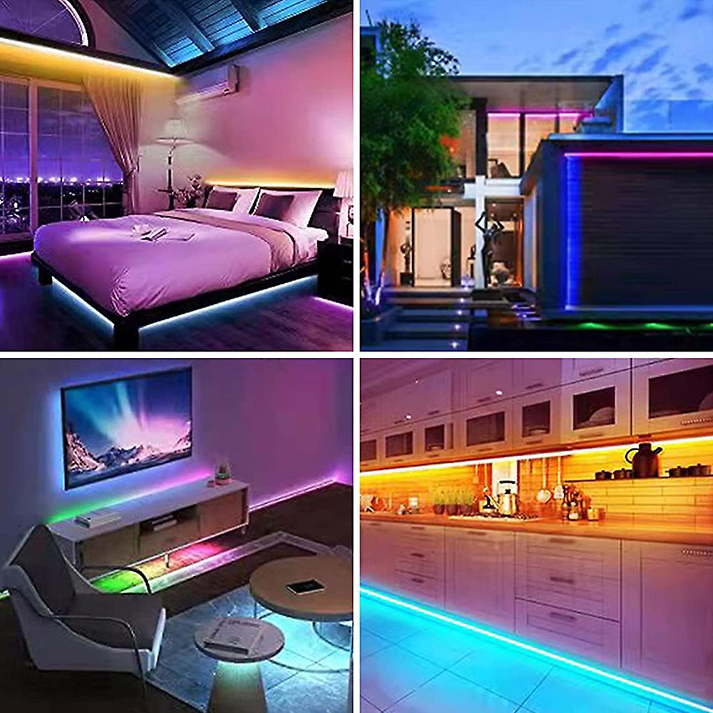 Led Strip Lights Rgb Music Sync Color Changing， Bluetooth Led Lights With Smart App Control Remote