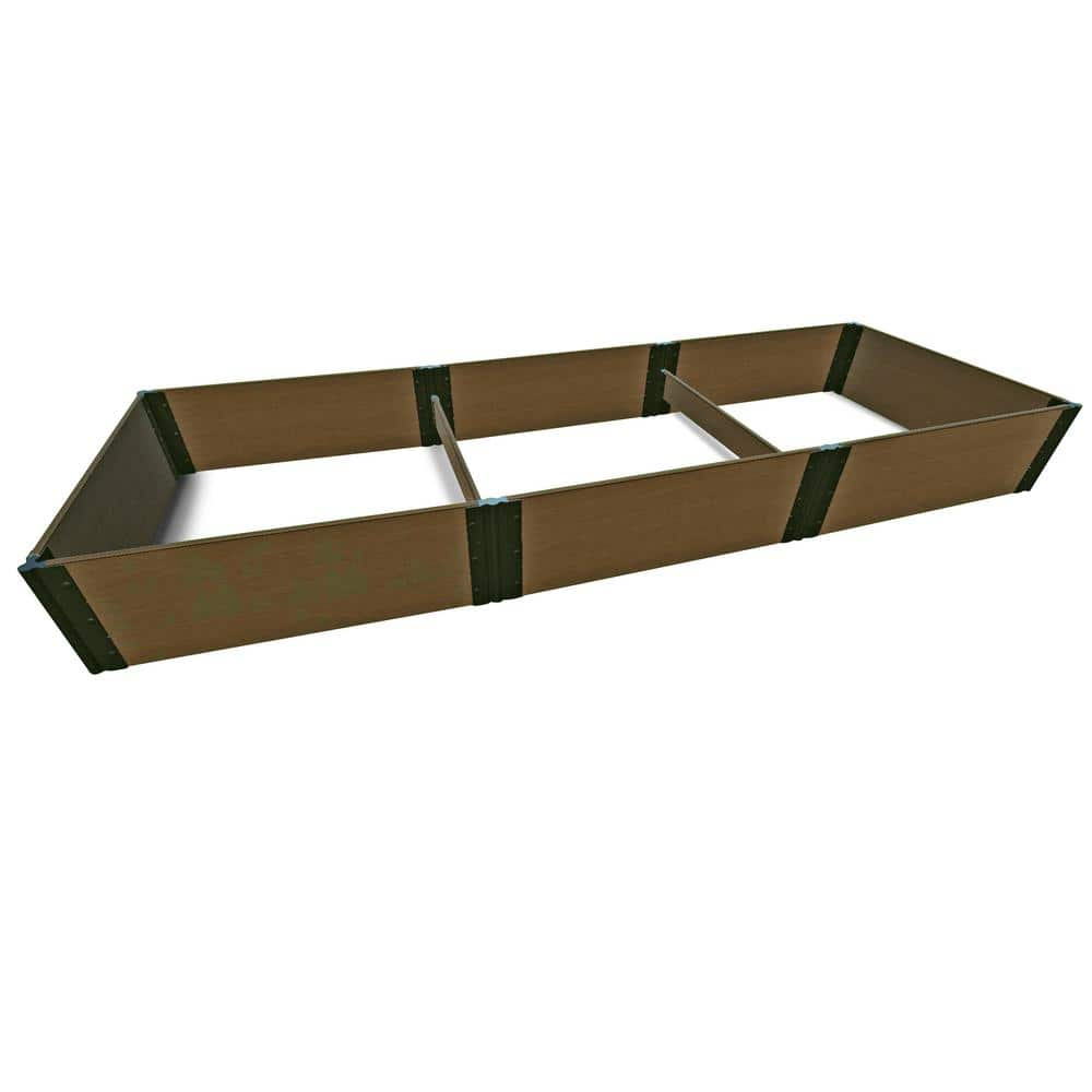 Frame It All 4 ft. x 12 ft. x 16.5 in.， 1 in. Profile Uptown Brown Tool-Free Composite Raised Garden 300003450