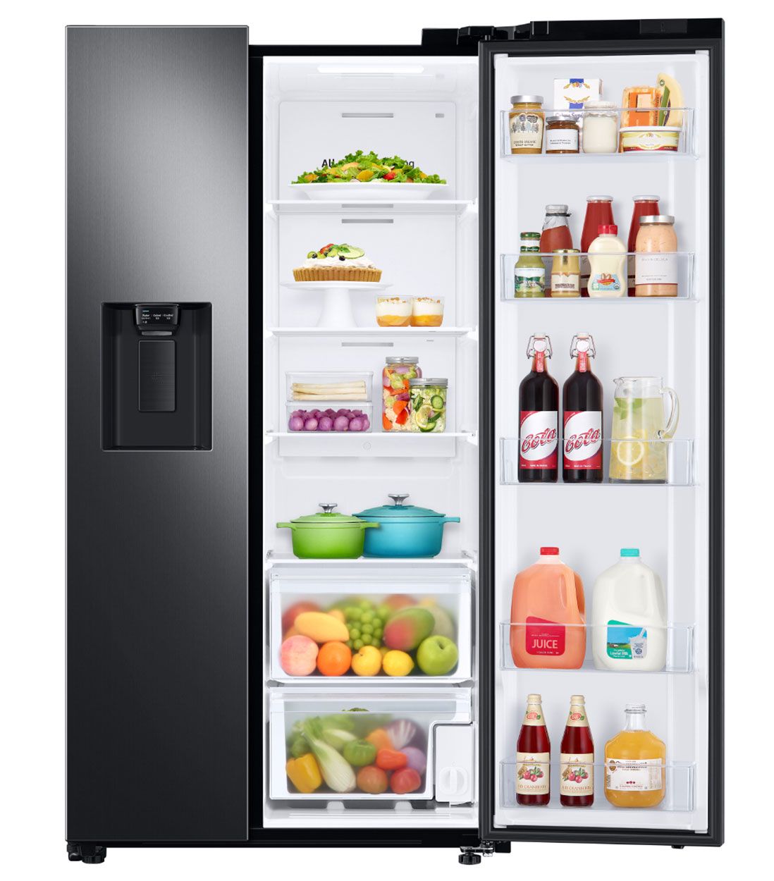  ADA 27.4 Cu. Ft. Large Capacity Fingerprint Resistant Black Stainless Steel Side-By-Side Refrigerator