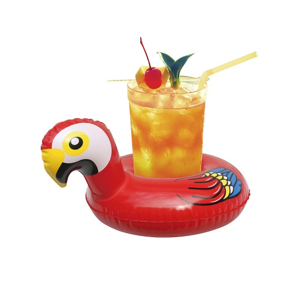 Inflatable Parrot Swimming Pool Floating Drink Holder