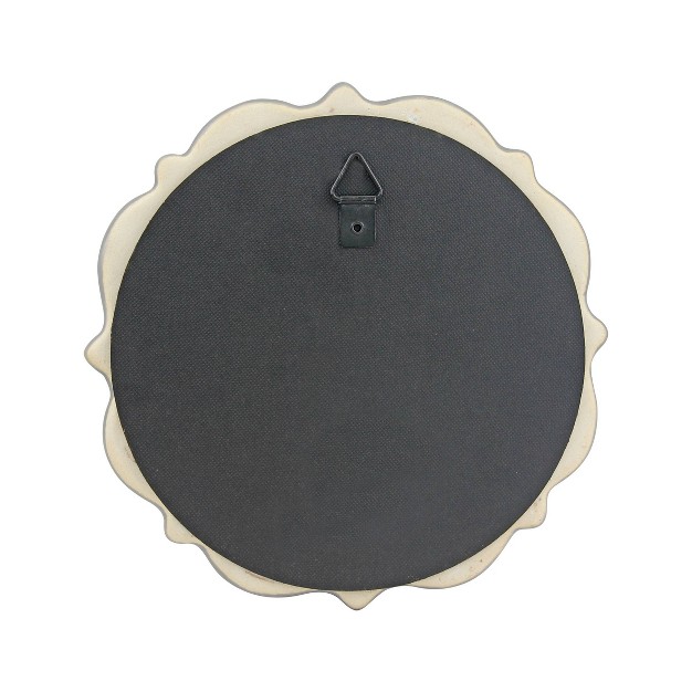 Ceramic Wall Mirror With Decorative Details Matte Gray Stonebriar Collection