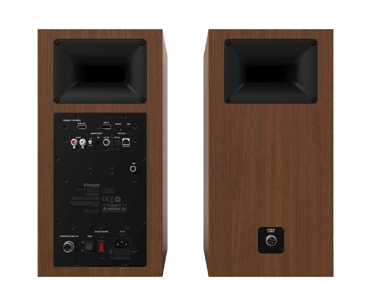 Klipsch The Sevens Heritage Inspired Walnut Powered Bookshelf Speakers (Pair)