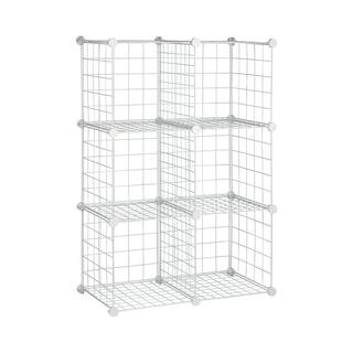 Honey-Can-Do 43 in. H x 29 in. W x 14.5 in. D White Steel 6- Cube Organizer SHF-09489