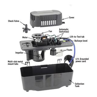 BECKETT Medium 230-Volt Condensate Removal Pump with Safety Switch and tubing 22 ft. Max Lift BK222TUL