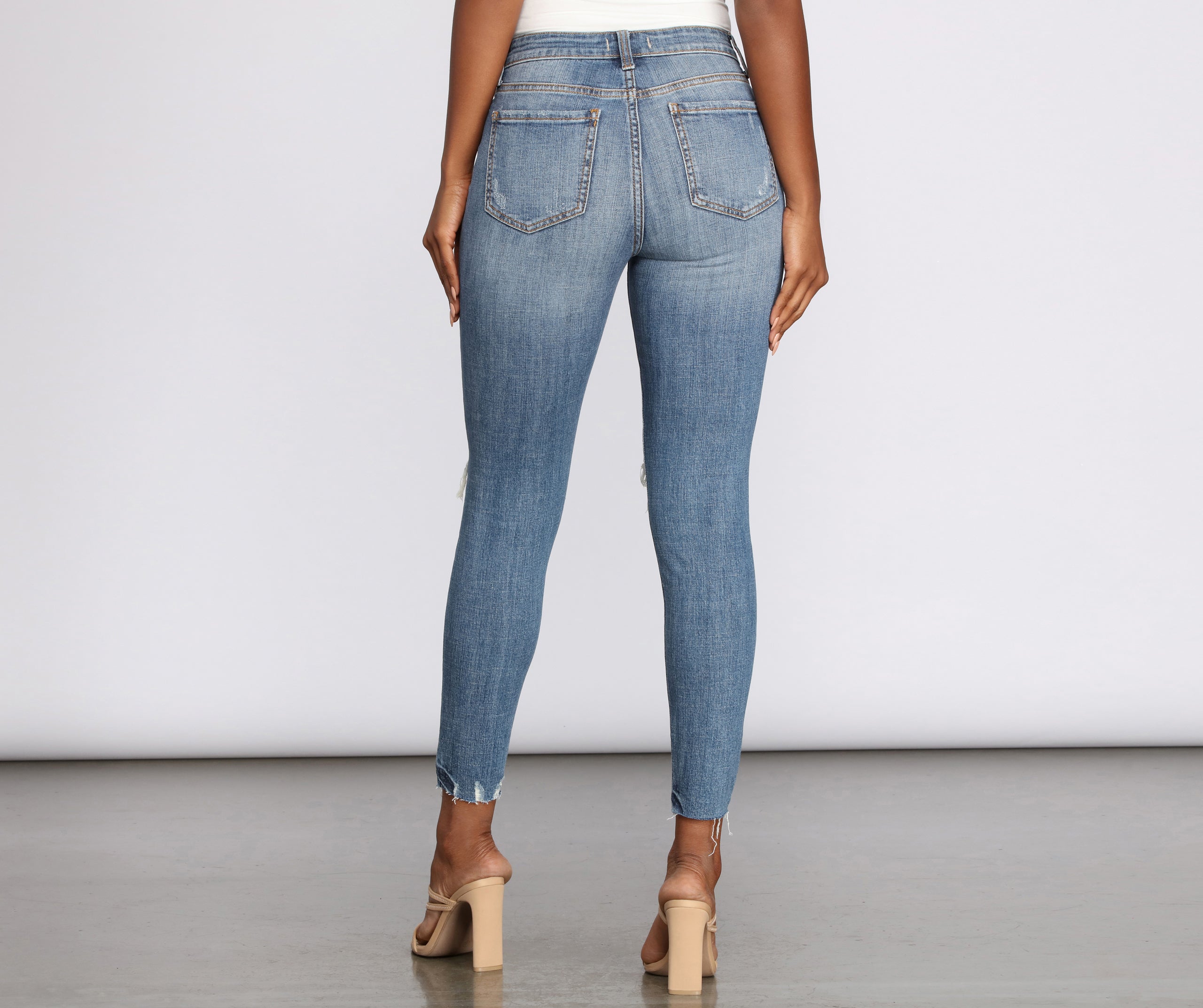 Clara High Rise Distressed Skinny Jeans