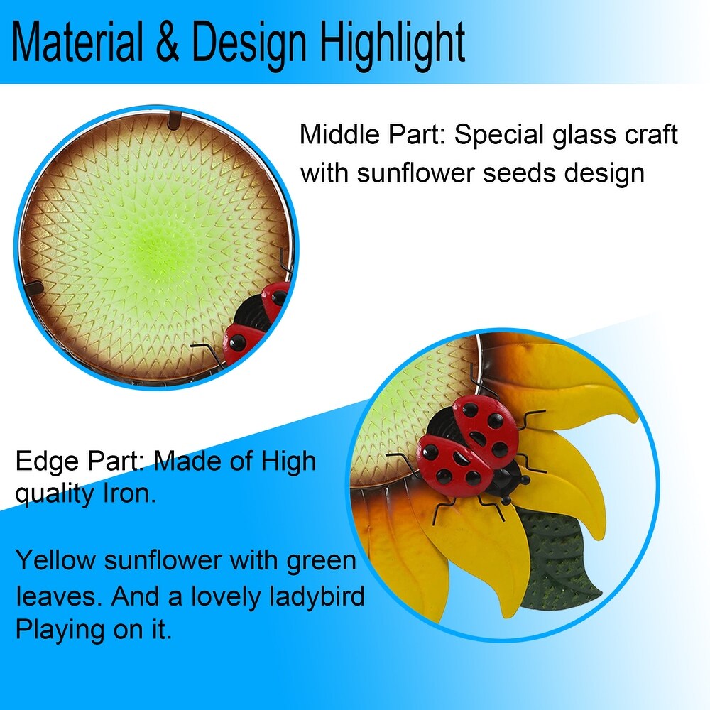 Sunflower Metal and Glass Outdoor Wall Decor