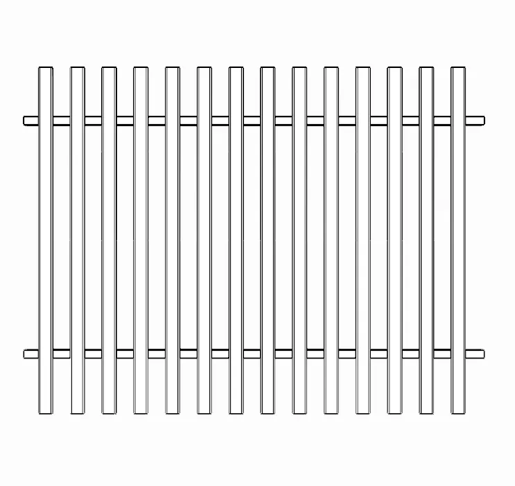 Strong powder coated blade vertical 75mm x 16mm oval pickets pre galvanized welded steel fence panels.