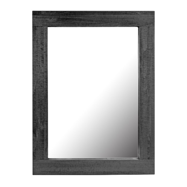 Rectangle Worn Wood Decorative Wall Mirror Black Stonebriar Collection