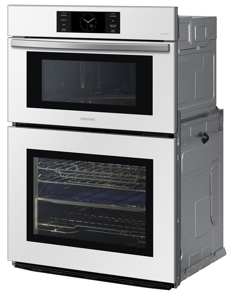  Bespoke 30-Inch Microwave Combination Oven With AI Pro Cooking Camera in White Glass