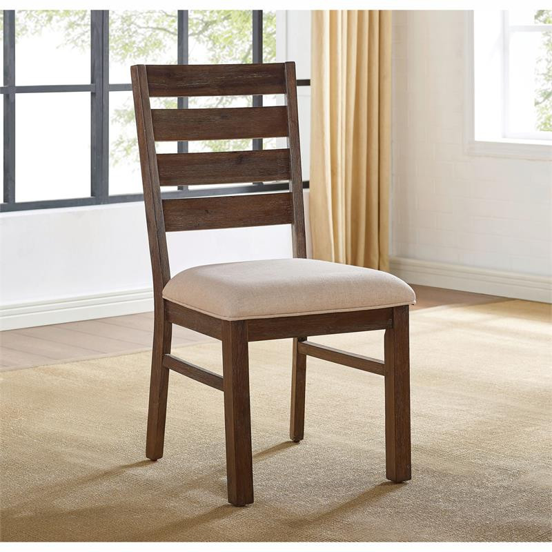 Furniture of America Carmella Wood Padded Dining Chair in Dark Oak (Set of 2)   Transitional   Dining Chairs   by Homesquare  Houzz