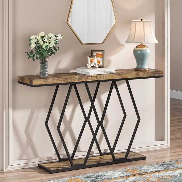 Gold Console Table， Modern Sofa Table for Entryway Living Room