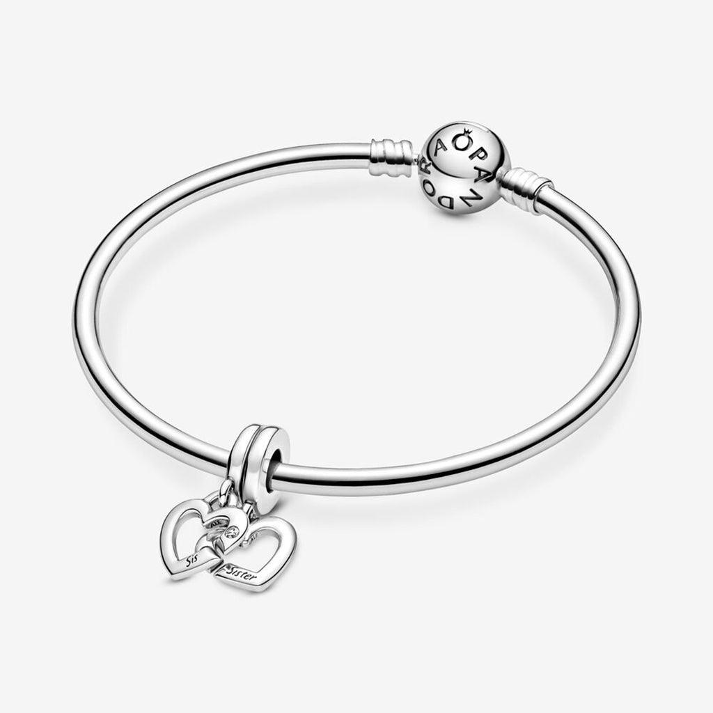 PANDORA  Linked Sister Hearts Split Dangle Charm