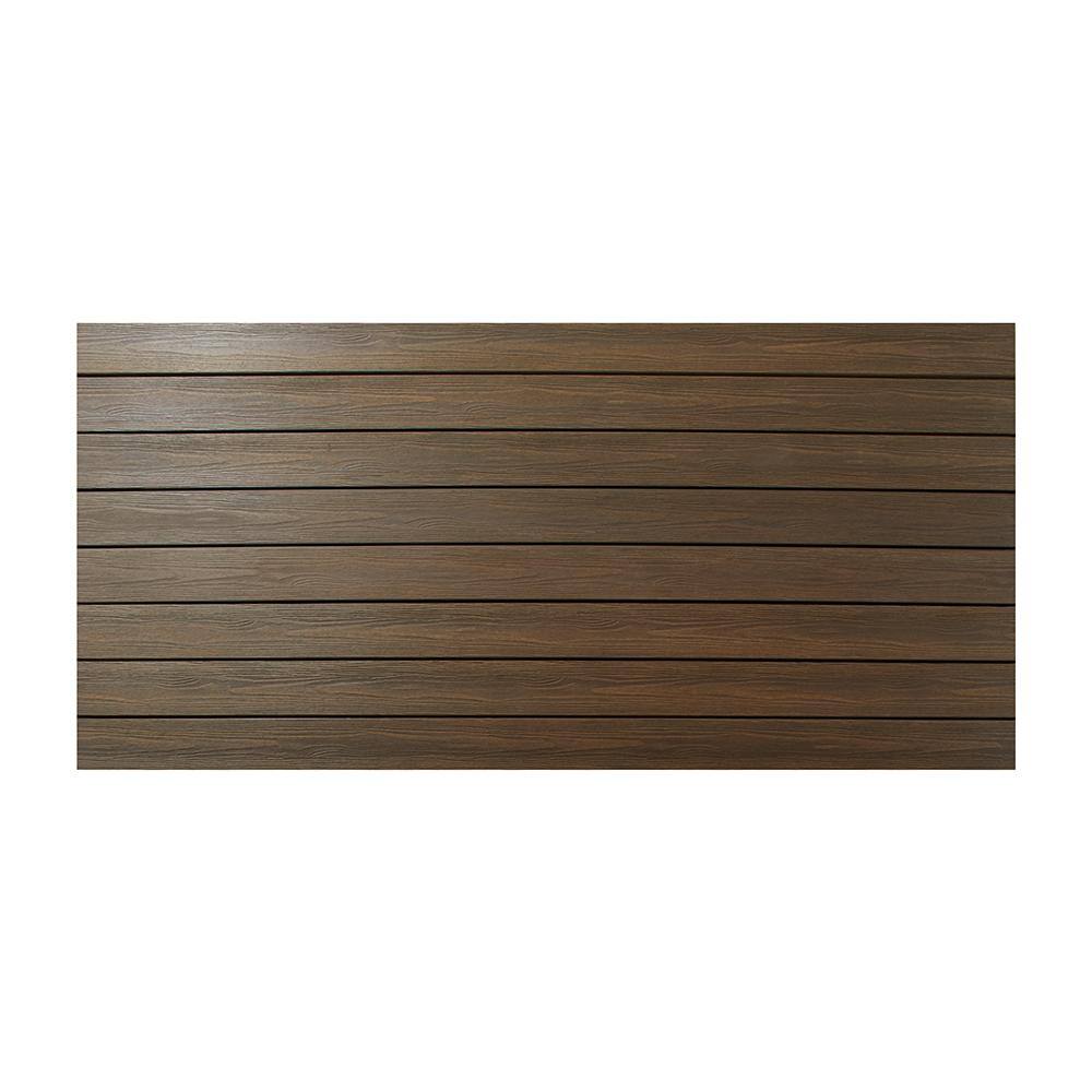 FORTRESS Apex 1 in. x 6 in. x 8 ft. Brazilian Teak Brown PVC Square Deck Boards (2-Pack) 252060822