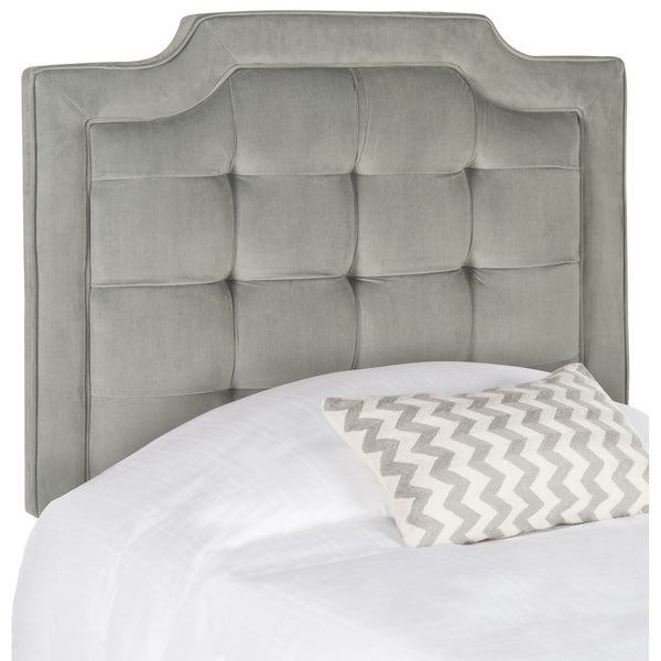 SAFAVIEH Saphire Pewter Upholstered Tufted Headboard (Twin) - - 11923985