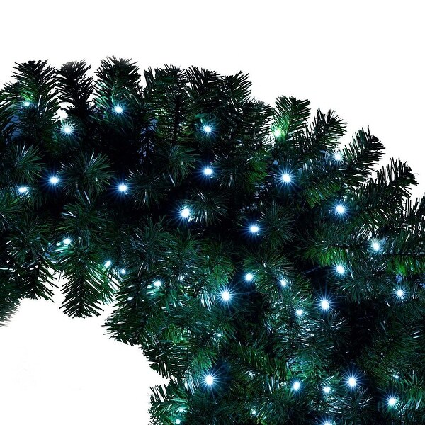 6FT Hinged Fir Artificial Santa Hat Christmas Tree with 300 LED Lights