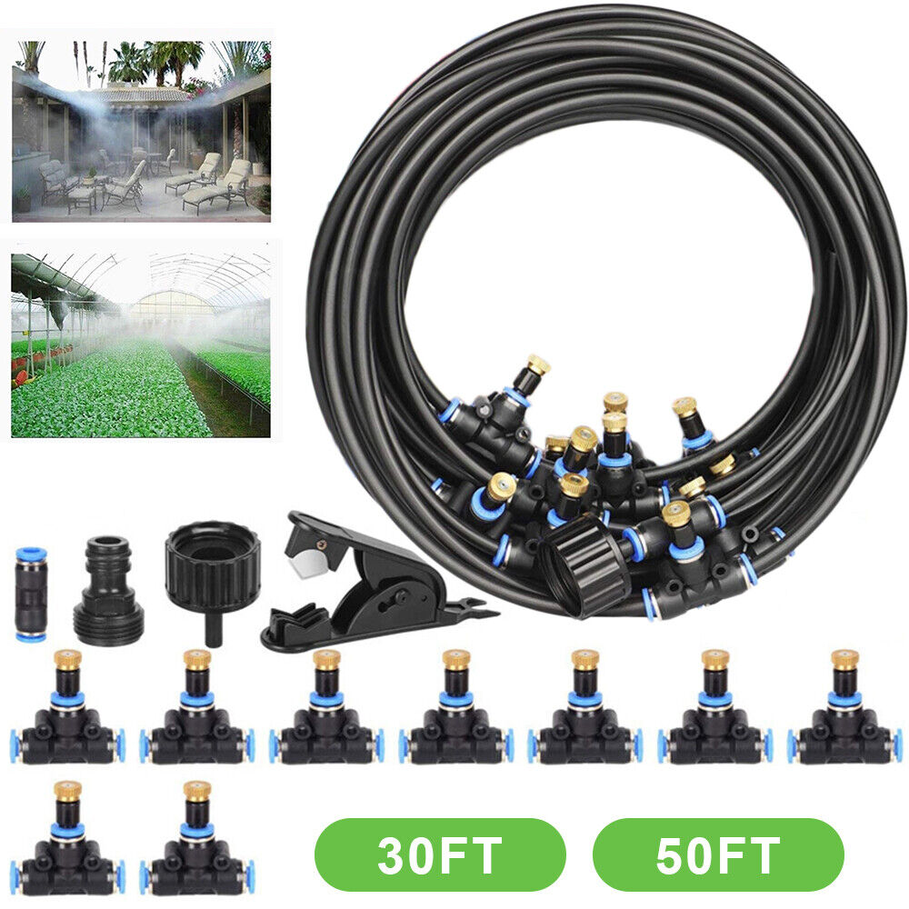 Jahy2Tech 50FT Outdoor Patio Water Mister Mist Nozzle Misting Cooling System Fan Cooler