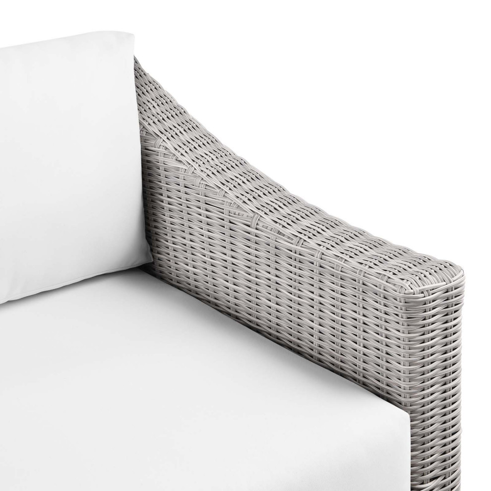 Conway Outdoor Patio Wicker Rattan Right Arm Chair   Tropical   Outdoor Lounge Chairs   by Modway  Houzz