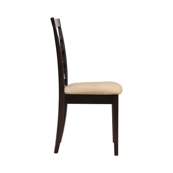 Austin Beige and Cappuccino Padded Seat Dining Chairs (Set of 8)