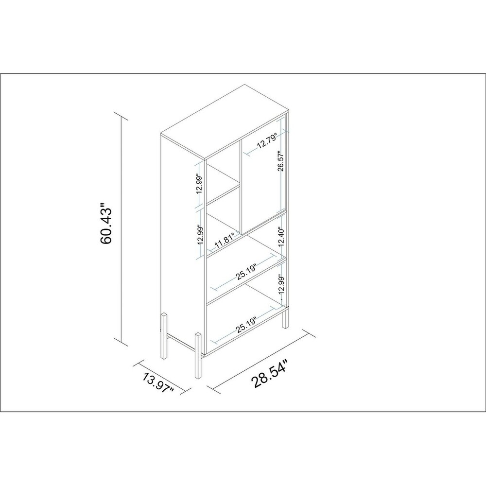 Bowery Bookcase with 5 Shelves by Manhattan Comfort