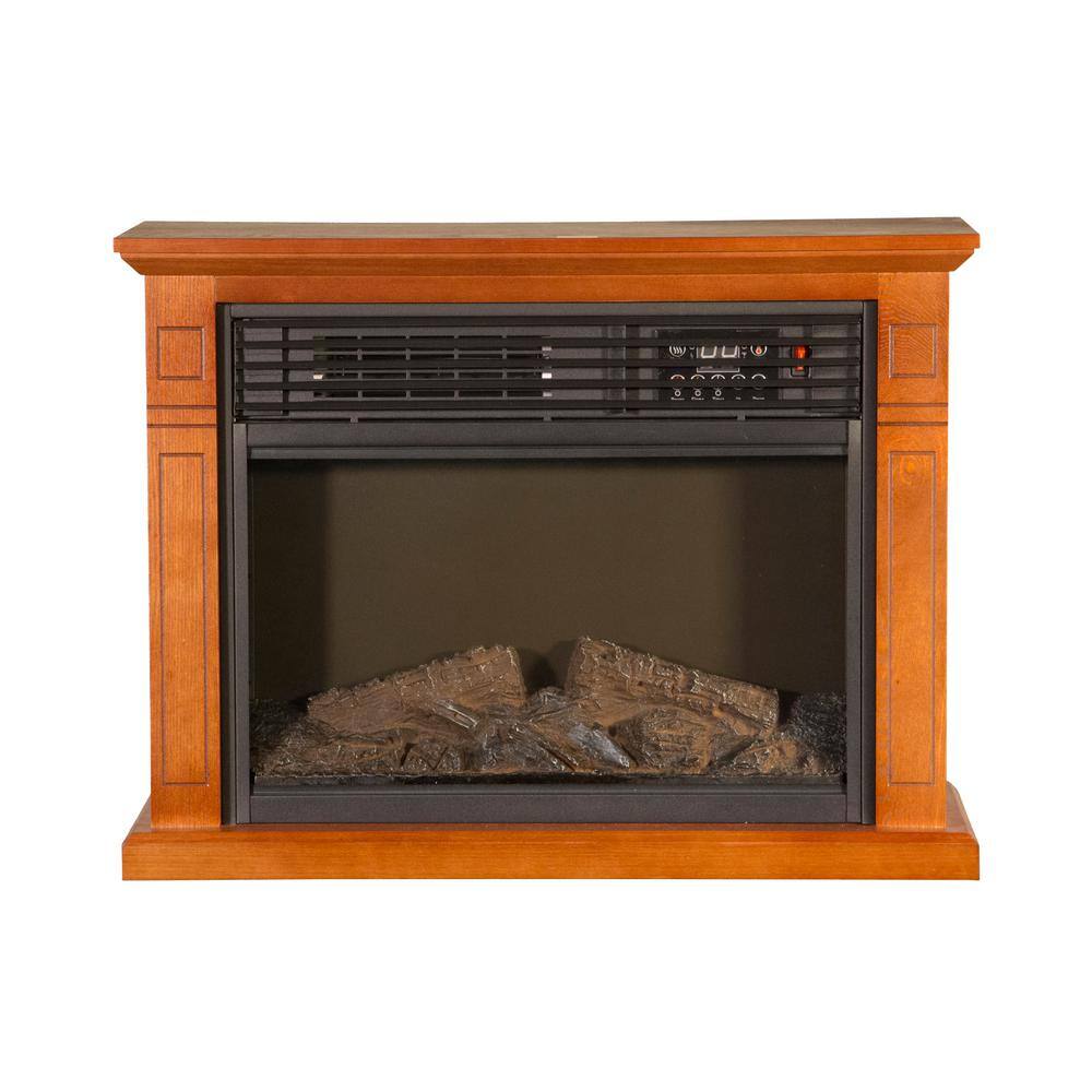 Comfort Glow 4600 BTU Vintage Oak Finish Electric Fireplace with Quartz Infrared Heating Technology QF4570R