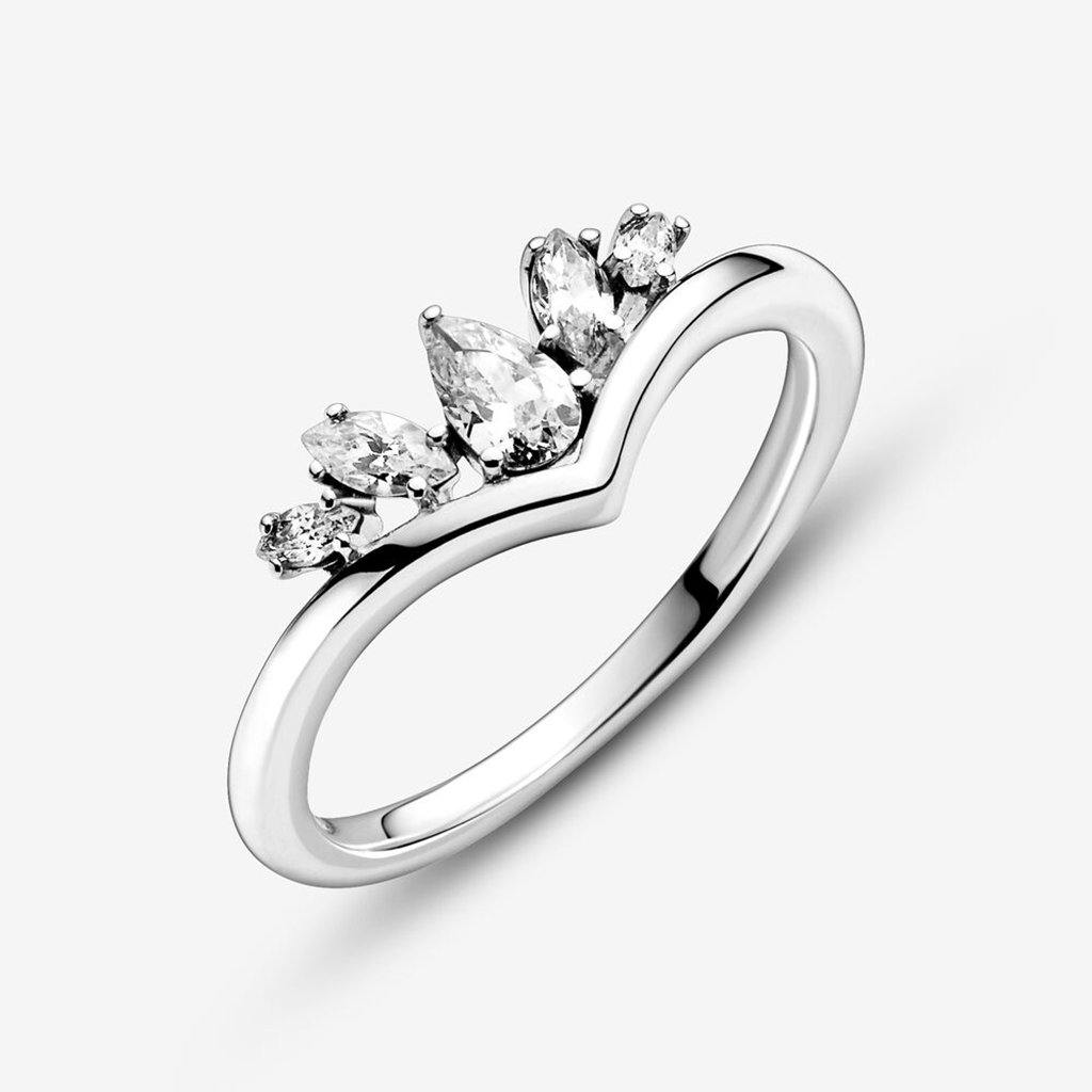 PANDORA  Sparkling Pear & Marquise Wishbone Ring