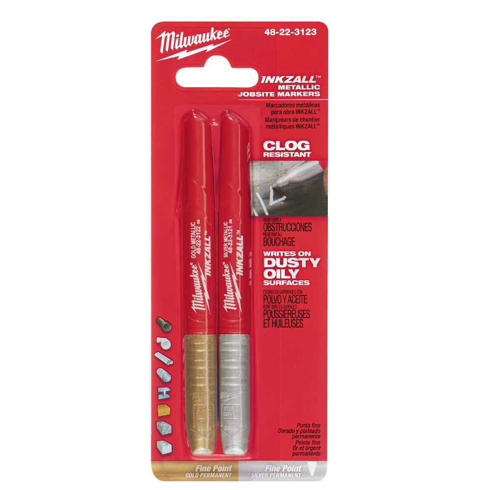 Milwaukee 48-22-3123 2Pk INKZALL SilverGold/ Fine Point Markers